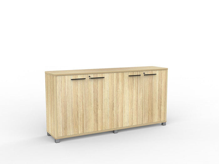 Cubit QK Credenza 1800mm - Atlantic Oak Black / Silver KG_CBCZ18Q_AO_BHN