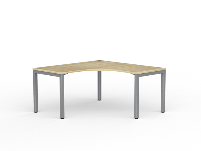 Cubit Workstation 1500mm x 1500mm x 700mm - Silver Frame (Choice of Worktop Colours) Atlantic Oak KG_NCBW15_AO