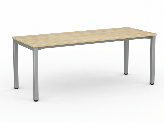 Knight's Cubit Desk 1800mm x 800mm, Silver Frame (Choice of Worktop Colours) Atlantic Oak KG_NCBD18_AO