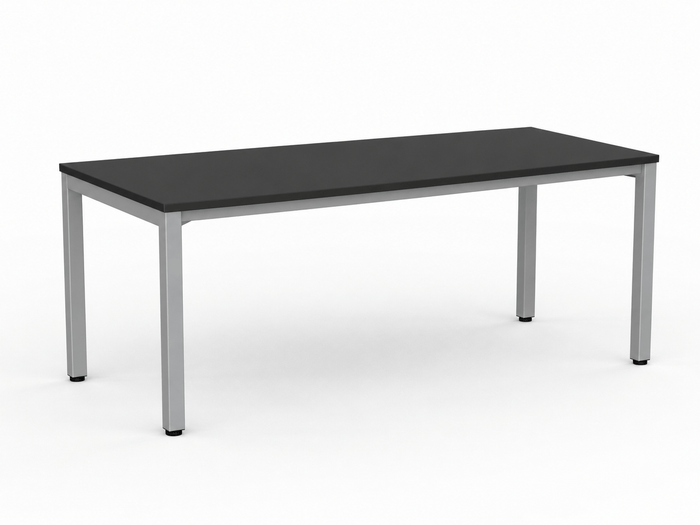 Knight's Cubit Desk 1800mm x 800mm, Silver Frame (Choice of Worktop Colours) Black KG_NCBD18_BL