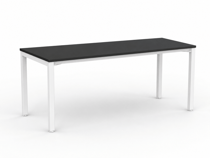 Knight's Cubit Desk 1800mm x 800mm, White Frame (Choice of Worktop Colours) Black KG_NCBD18_W_BL