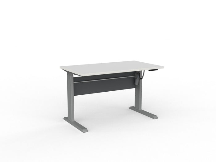 Knight's Cubit Highrise Height Adjustable Electric Standing Desk, Silver Frame, 1200mm x 700mm (Choice of Desktop Colours)