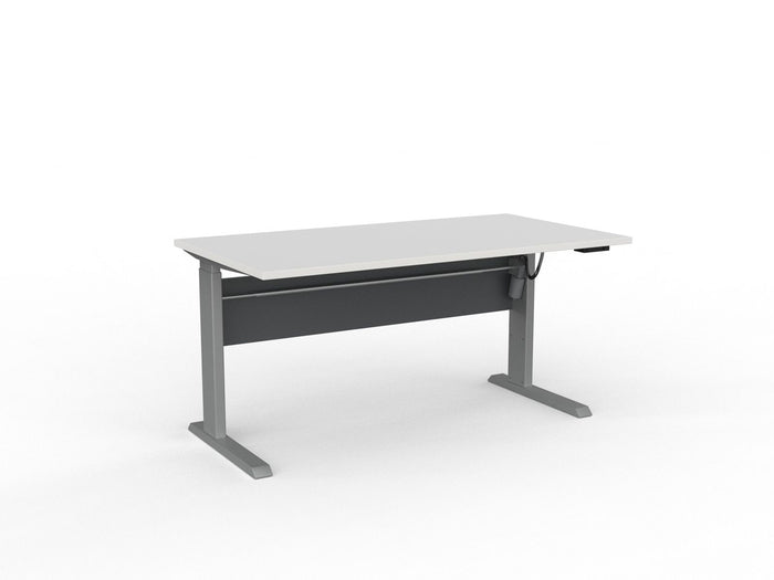 Knight's Cubit Highrise Height Adjustable Electric Standing Desk, Silver Frame, 1500mm x 800mm (Choice of Desktop Colours)