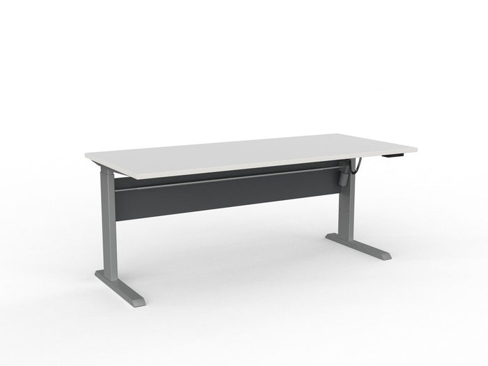 Knight's Cubit Highrise Height Adjustable Electric Standing Desk, Silver Frame, 1800mm x 800mm (Choice of Desktop Colours)