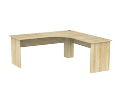 Knight's Cubit Slab End Workstation 1800mm x 1800mm x 600mm, Atlantic Oak