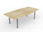 Knight's Cubit Boardroom Table 2400mm x 1200mm, Boat Shaped Top, Silver Frame (Choice of Worktop Colours)