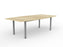 Knight's Cubit Boardroom Table 2400mm x 1200mm, Boat Shaped Top, Silver Frame (Choice of Worktop Colours)