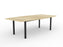 Knight's Cubit Boardroom Table 2400mm x 1200mm, Boat Shaped Top, Black Frame (Choice of Worktop Colours)