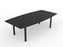 Knight's Cubit Boardroom Table 2400mm x 1200mm, Boat Shaped Top, Black Frame (Choice of Worktop Colours)