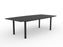 Knight's Cubit Boardroom Table 2400mm x 1200mm, Boat Shaped Top, Black Frame (Choice of Worktop Colours)