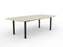 Knight's Cubit Boardroom Table 2400mm x 1200mm, Boat Shaped Top, Black Frame (Choice of Worktop Colours)