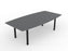 Knight's Cubit Boardroom Table 2400mm x 1200mm, Boat Shaped Top, Black Frame (Choice of Worktop Colours)