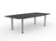 Knight's Cubit Boardroom Table 2400mm x 1200mm, Boat Shaped Top, Silver Frame (Choice of Worktop Colours)