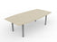 Knight's Cubit Boardroom Table 2400mm x 1200mm, Boat Shaped Top, Silver Frame (Choice of Worktop Colours)