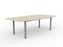 Knight's Cubit Boardroom Table 2400mm x 1200mm, Boat Shaped Top, Silver Frame (Choice of Worktop Colours)