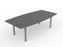 Knight's Cubit Boardroom Table 2400mm x 1200mm, Boat Shaped Top, Silver Frame (Choice of Worktop Colours)