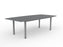 Knight's Cubit Boardroom Table 2400mm x 1200mm, Boat Shaped Top, Silver Frame (Choice of Worktop Colours)