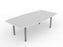 Knight's Cubit Boardroom Table 2400mm x 1200mm, Boat Shaped Top, Silver Frame (Choice of Worktop Colours)