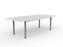 Knight's Cubit Boardroom Table 2400mm x 1200mm, Boat Shaped Top, Silver Frame (Choice of Worktop Colours)