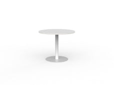 Knight's Polo Meeting Table 900mm Round, White Frame, White Top