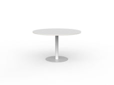 Knight's Polo Meeting Table 1200mm Round, White Frame, White Top