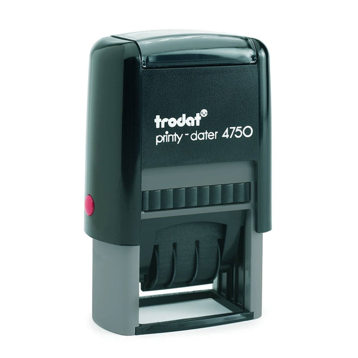 Custom Made Dater Rubber Stamp, Self-Inking, Two Colour Pad, 40mm x 23mm Print Area, Trodat 4750 ER4750C2