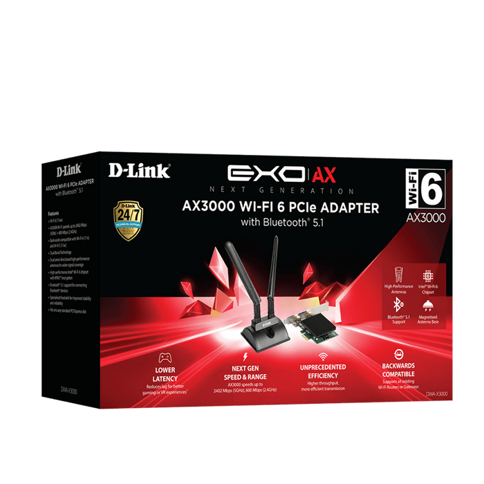 D-Link AX3000 Wi-Fi 6 PCIe Adapter with Bluetooth 5.1 DSDLDWAX3000