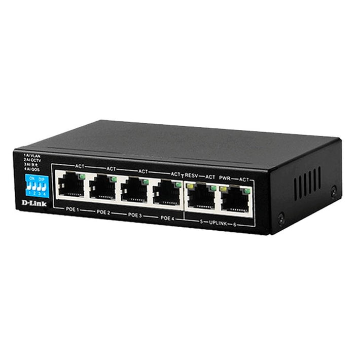 D-Link DES-F1006P-E 6-Port PoE Switch with 4 Long Reach 250m PoE Ports DSDLDESF1006PE
