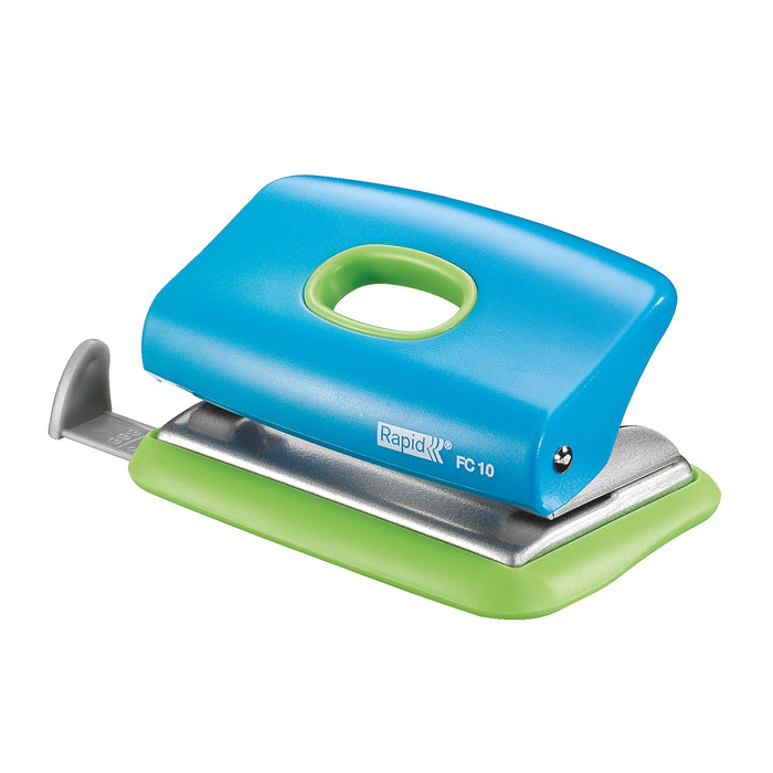 Rapid 10 Sheets 2 Hole Paper Punch (FC10) - Blue/Green FC10