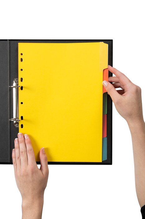 Marbig A4 Cardboard Indices/Divider, 5 Tabs, Erasable