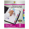 Marbig A4 Professional Clear Polypropylene Indices/Divider, 10 Tabs