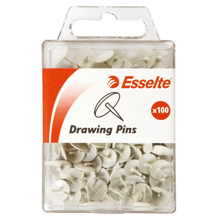 Esselte Metalware Pins Drawing Pk100 White