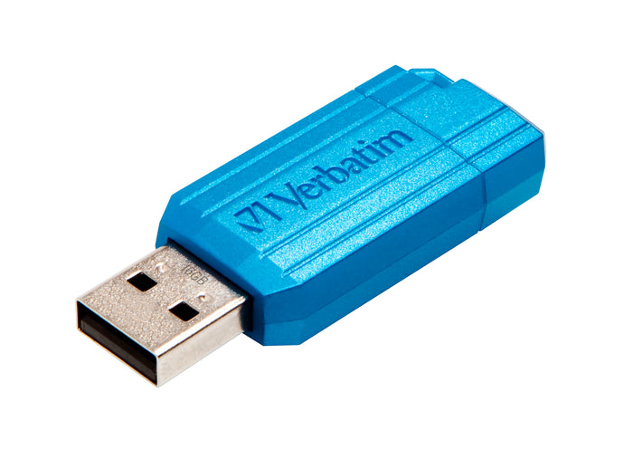Verbatim Store'n'Go Pinstripe USB Flash Drive, 16GB, Blue