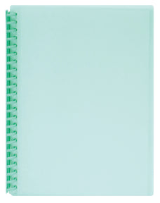 Marbig A4 20 Pocket Insertable Cover Refillable Display Book, Pastel Green Cover