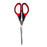 Warwick 182mm Left & Right Handed Soft Grip Scissors, Black and Red