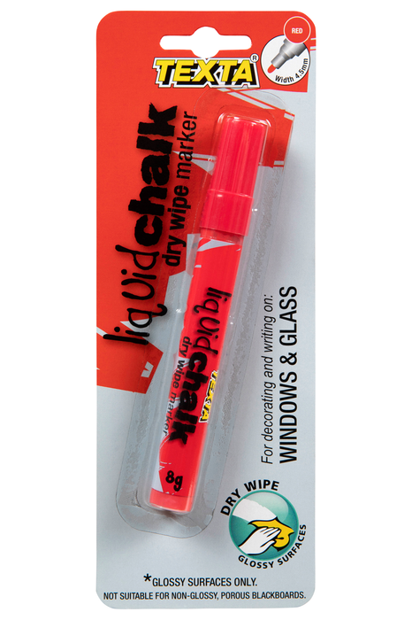 Texta Liquid Chalk Marker Bullet Dry Wipe Red