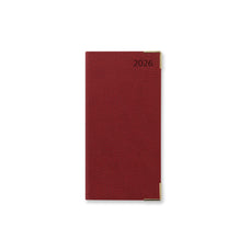 2026 Letts of London Slim Diary, Connoisseur, Week To View, English Red, 88mm x 172mm x 17mm