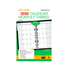 Debden 2026 Desk Dayplanner Tabbed Refill, Month to View, 140mm x 216mm CX1001754