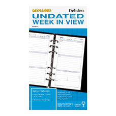 Debden 6 Ring Undated Week to View Personal Dayplanner Refill FPCDPR2016