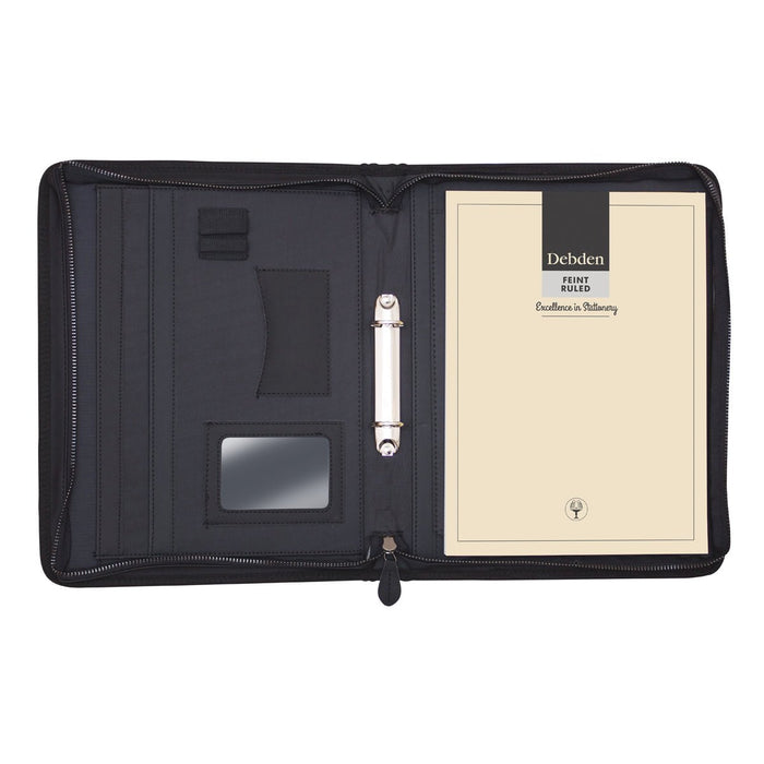 Debden Compendium A4 2-Ring Zippered PU Black CX1001185