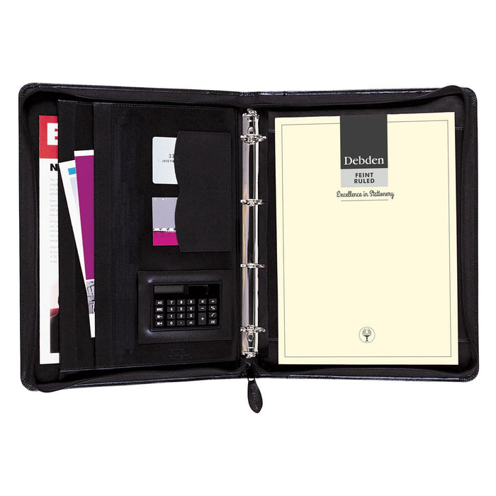 Debden Compendium A4 4-Ring Zippered PU Black CX1001180