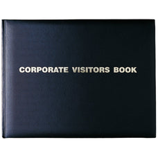 Debden Corporate Visitors Book 300x200mm PU Black CX1001214