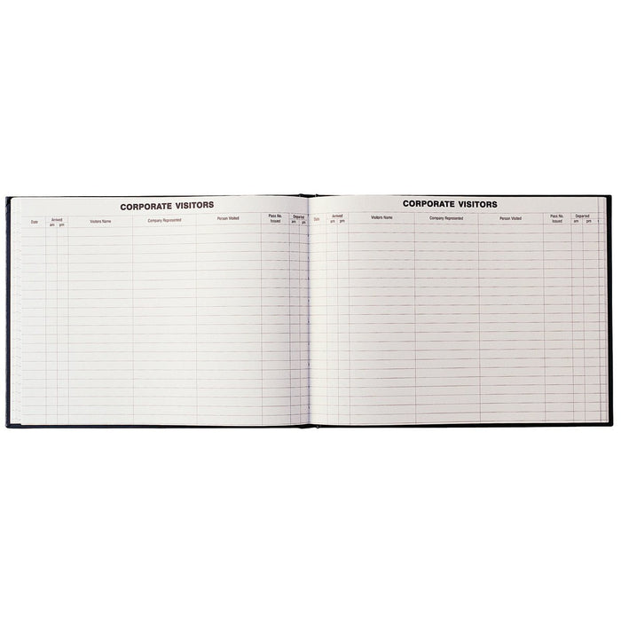 Debden Corporate Visitors Book 300x200mm PU Black CX1001214