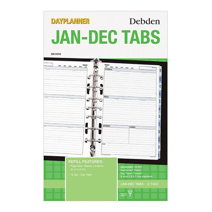 Debden Desk Dayplanner Jan-Dec Tabs FPCDDK1010