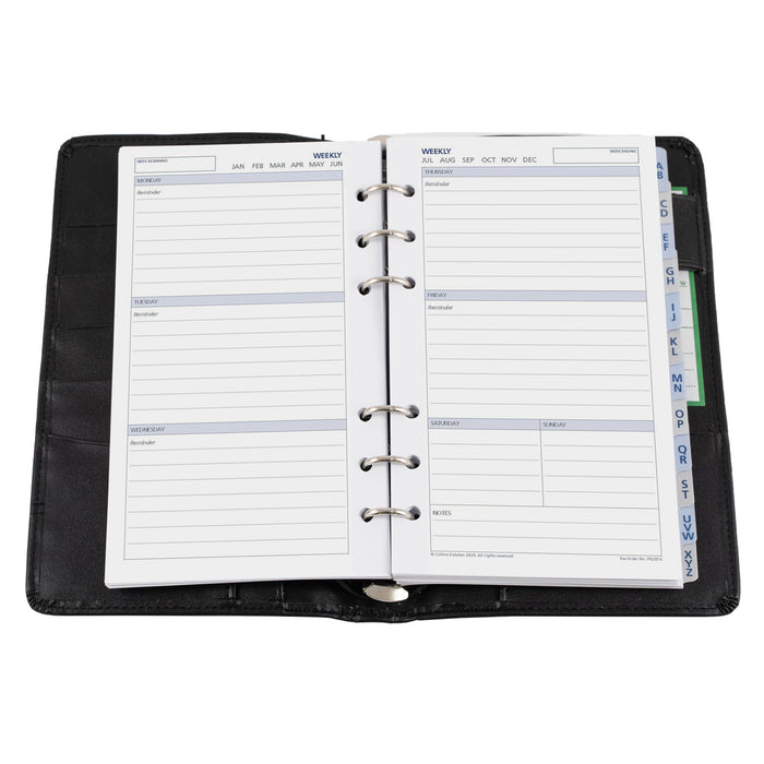 Debden Slim Dayplanner Organiser, Personal, Leather Black, 95mm x 170mm CX1001191