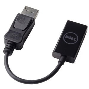 Dell DisplayPort (M) to HDMI (F) 2.0 (4K) - 20.32 cm DisplayPort/HDMI A/V Cable for Audio/Video Device, Monitor, Projector - First End: 1 x DisplayPort Digital Audio/Video - Male - Second End: 1 x HDMI 2.0 Digital Audio/Video - Female - Supports up to 384 IM3662946