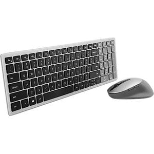 Dell Multi-Device Wireless Keyboard & Mouse Combo US English - KM7120W - Scissors Wireless Bluetooth/RF 5.0 2.40 GHz Keyboard - English (US) - Titan Gray - Wireless Bluetooth/RF - Optical - 1600 dpi - 7 Button - Tilt Wheel - QWERTY - Titan Gray - AA - Com IM4804229
