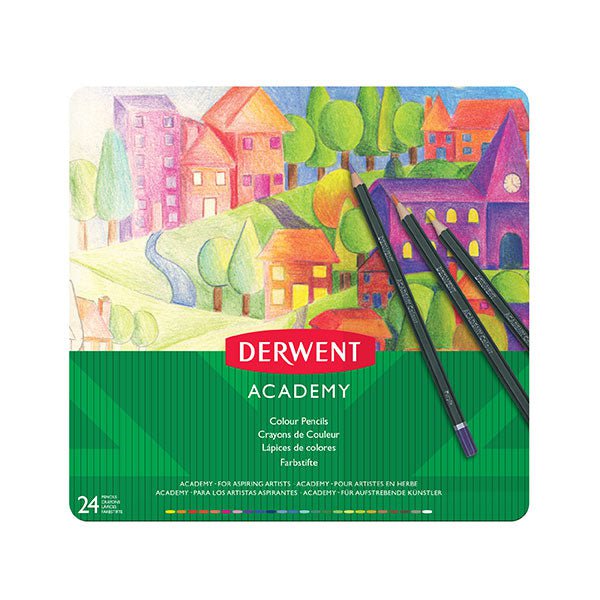 Derwent Academy Colour Pencil Full Height 24's in Metal Tin AO2301938