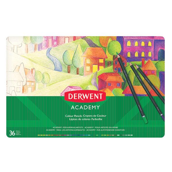 Derwent Academy Colour Pencil Full Height 36's in Metal Tin AO2300225