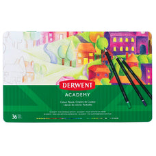 Derwent Academy Colour Pencil Full Height 36's in Metal Tin AO2300225-DO